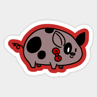 Spotted Bow Tie Piggy Sticker